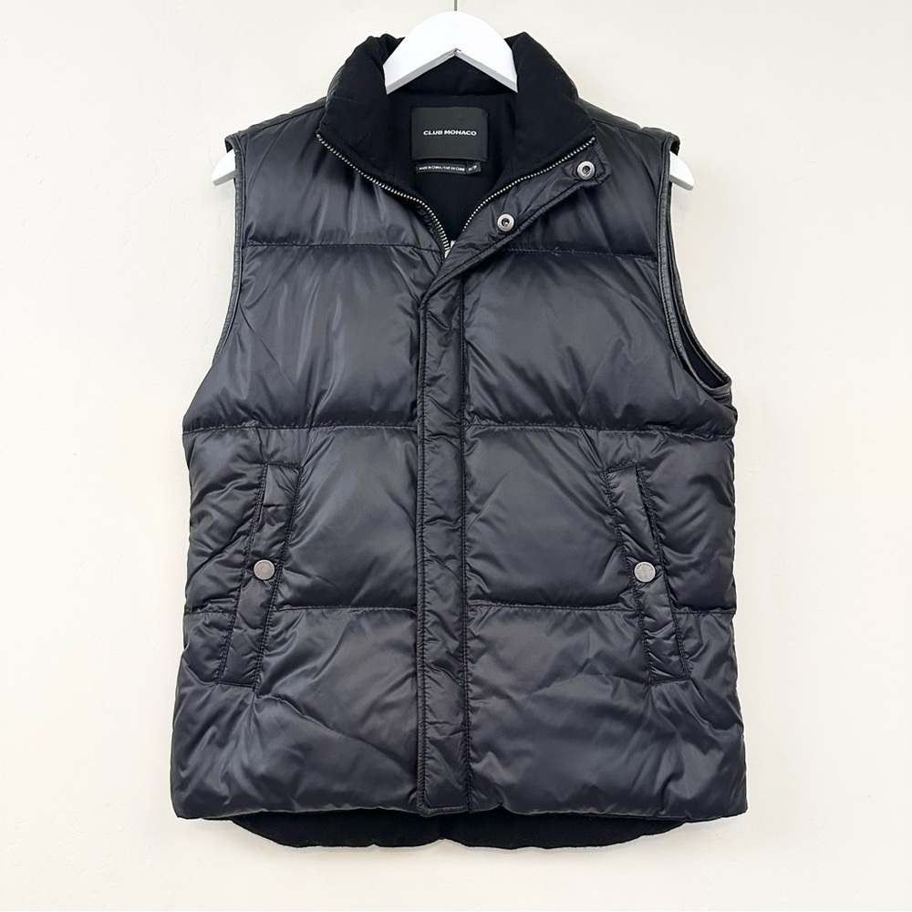 Club Monaco Black Reversible Nylon Puffer Vest